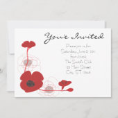 Red Poppy Invite Kaart (Voorkant)