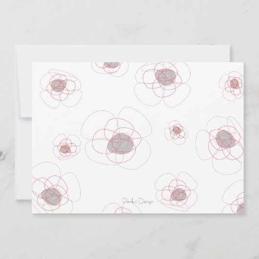Red Poppy Invite Kaart (Achterkant)