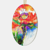 Red Poppy Keramisch Ornament (Links)