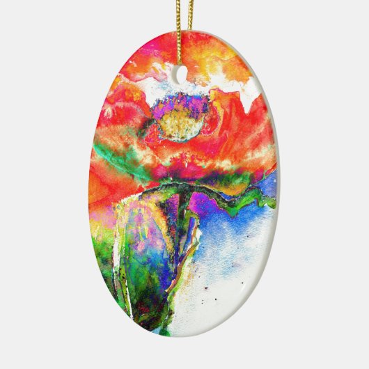 Red Poppy Keramisch Ornament (Links)