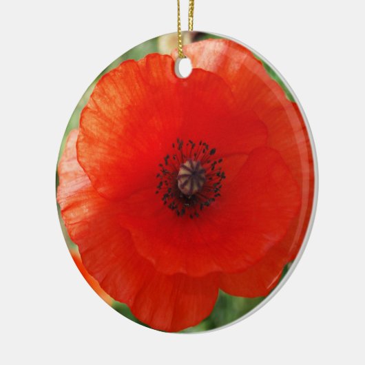 Red Poppy kerst Keramisch Ornament (Links)