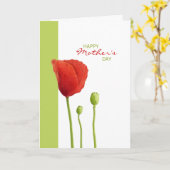 Red Poppy limoen Moederdag Kaart (Gele Bloem)