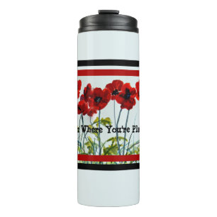 Red Poppy Line Dancers Art Thermische Tumbler Thermosbeker