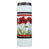 Red Poppy Line Dancers Art Thermische Tumbler Thermosbeker (Achterkant)