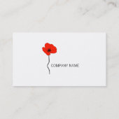 Red Poppy Logo. Modern Floral Business Card Visitekaartje (Achterkant)