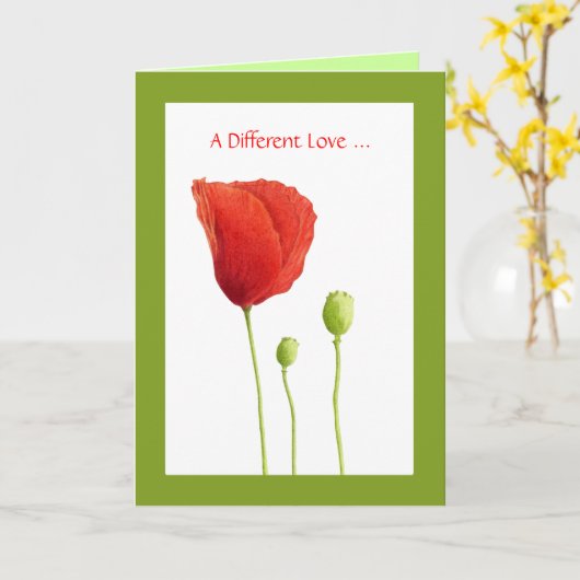Red Poppy Love Kaart (Gele Bloem)