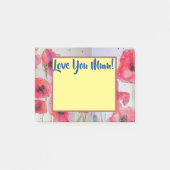 Red Poppy Love you ma Post it Notes (Voorkant)