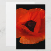 Red Poppy Macro Briefpapier (Voorkant / Achterkant)