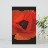 Red Poppy Macro Briefpapier (Staand voorkant)