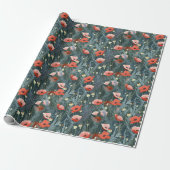 Red Poppy Meadow Cadeaupapier (Uitgerold)