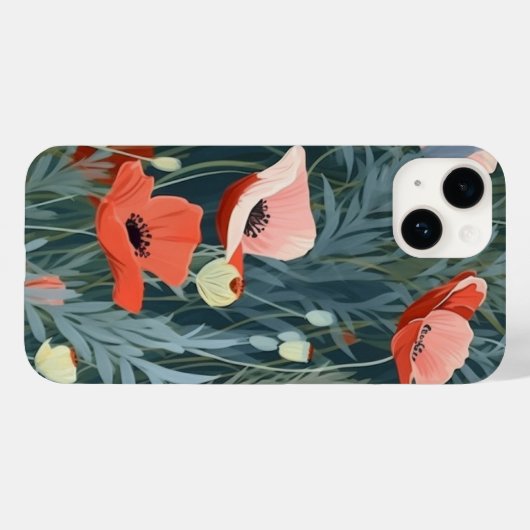 Red Poppy Meadow Case-Mate iPhone Case (Achterkant (horizontaal))