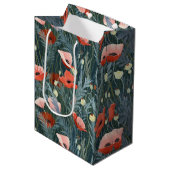 Red Poppy Meadow Medium Cadeauzakje (Voorkant Gekanteld)