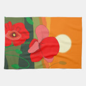 Red Poppy Meadow op Sunset Theedoek (Horizontaal)