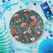 Red Poppy Meadow Papieren Bordje (Feest)