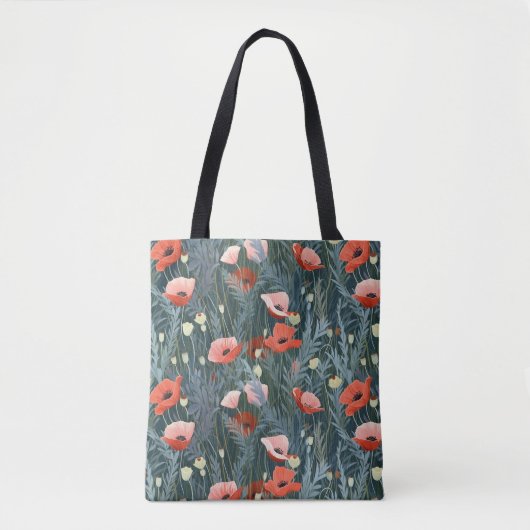 Red Poppy Meadow Tote Bag (Voorkant)
