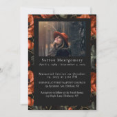 Red Poppy Moody Foto Uitvaart Aankondiging (Voorkant)