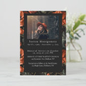 Red Poppy Moody Foto Uitvaart Aankondiging (Staand voorkant)