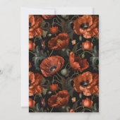Red Poppy Moody Foto Uitvaart Aankondiging (Achterkant)