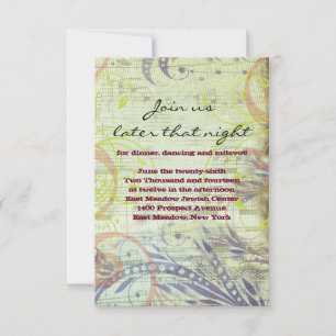 RED POPPY MUSICAL Bat Mitzvah Party Kaart