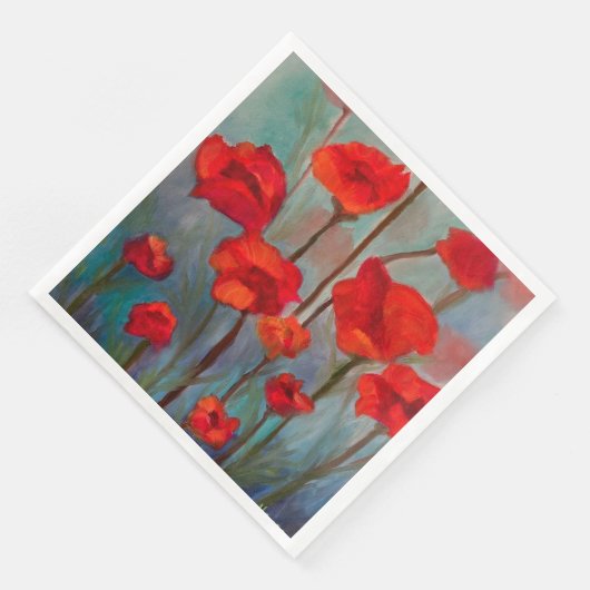 Red Poppy Napkins Servet (Hoek)