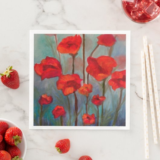Red Poppy Napkins Servet (Insitu)