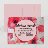 Red Poppy New Address Briefkaart, we gaan verder Briefkaart (Voorkant / Achterkant)