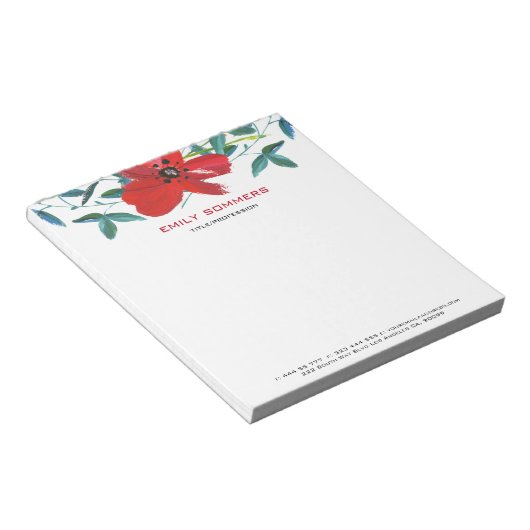 Red Poppy Notitieblok (Schuin)