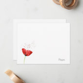 Red Poppy Notitiekaartje (Voorkant / Achterkant in situ)