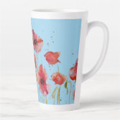 Red Poppy on Blue Waterverf Poppies Art Mok (Rechts)
