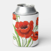 Red Poppy-ontwerp Blikjeskoeler (Blikje Voorkant)