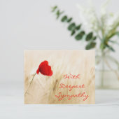 Red Poppy Open Field met diepste sympathie Briefkaart (Staand voorkant)