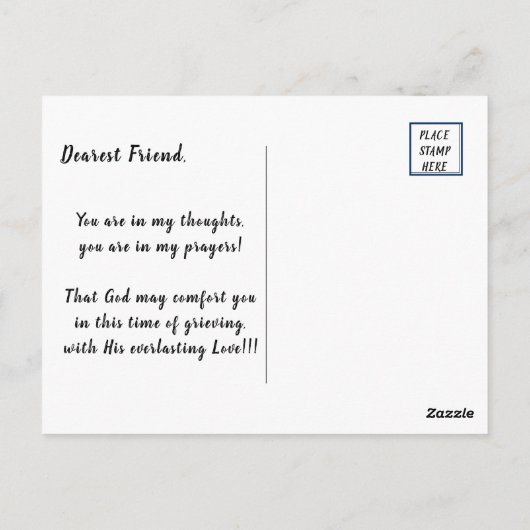 Red Poppy Open Field met diepste sympathie Briefkaart (Achterkant)