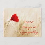Red Poppy Open Field met diepste sympathie Briefkaart (Voorkant)