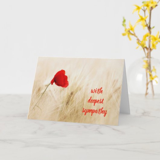 Red Poppy Open Field met diepste sympathie Kaart (Gele Bloem)
