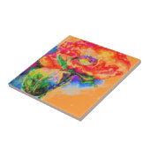 Red Poppy-oranje Tegeltje (Zijkant)