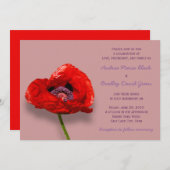 Red Poppy over de uitnodiging voor het huwelijk va (Voorkant / Achterkant)