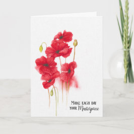 Red Poppy Painting for Birthday Kaart