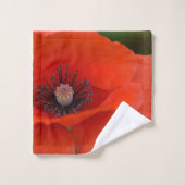 Red Poppy Pattern Bad Handdoek (Wasdoekje)