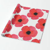 Red Poppy Pattern Cadeaupapier (Uitgerold)
