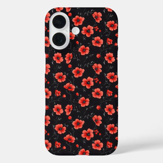 Red Poppy Pattern Case-Mate iPhone Case (Achterkant)