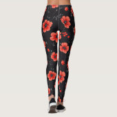 Red Poppy Pattern Leggings (Achterkant)