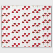 Red Poppy Pattern op White Wrapping Paper Cadeaupapier (Vlak)