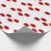 Red Poppy Pattern op White Wrapping Paper Cadeaupapier (Hoek)