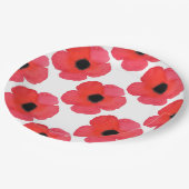 Red Poppy Pattern Papieren Bordje (Gekanteld)