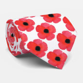 Red Poppy Pattern Stropdas (Opgerold)