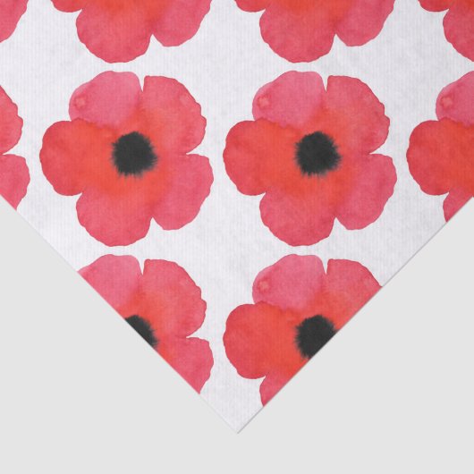 Red Poppy Pattern Tissuepapier (Detail)