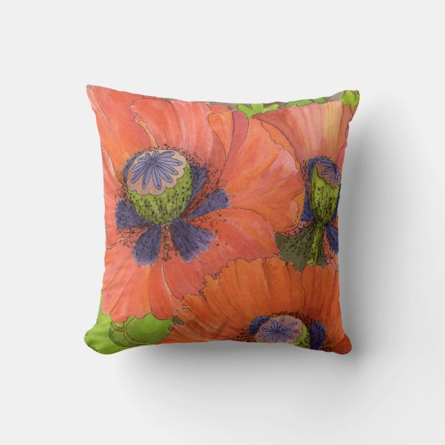 Red Poppy Pillow Kussen (Voorkant)