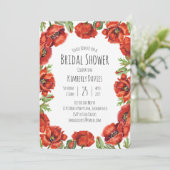 Red Poppy Polka Dot Vrijgezellenfeest Kaart (Staand voorkant)