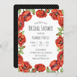 Red Poppy Polka Dot Vrijgezellenfeest Kaart