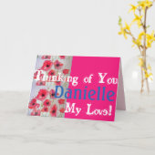 Red Poppy poppies Denking You Dames Name Card Kaart (Gele Bloem)
